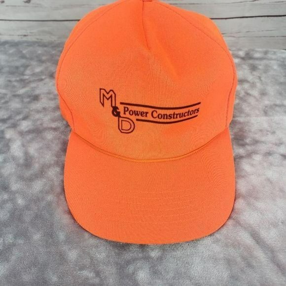 M & D Power Constructors Orange Camo Snapback Cap - Picture 2 of 13